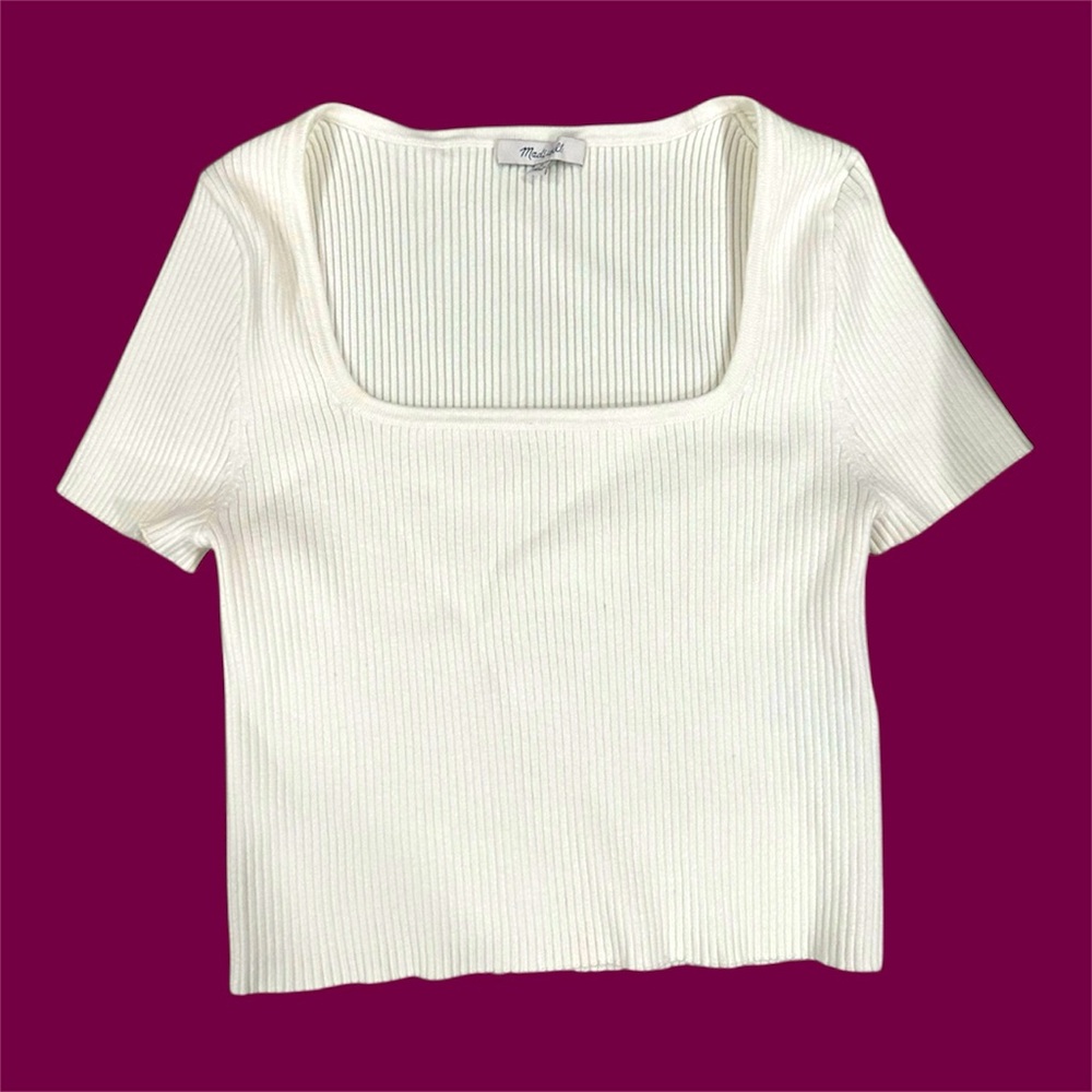 Madewell Square Neck Crop Sweater Tee